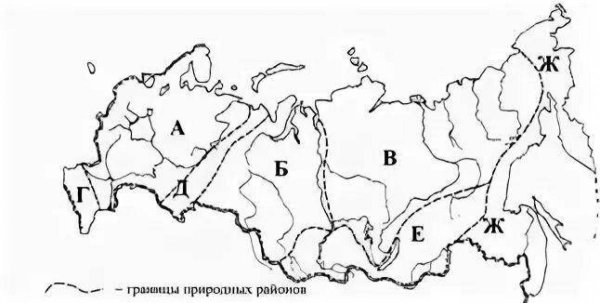 Контурная карта природные районы Росси 8 класс