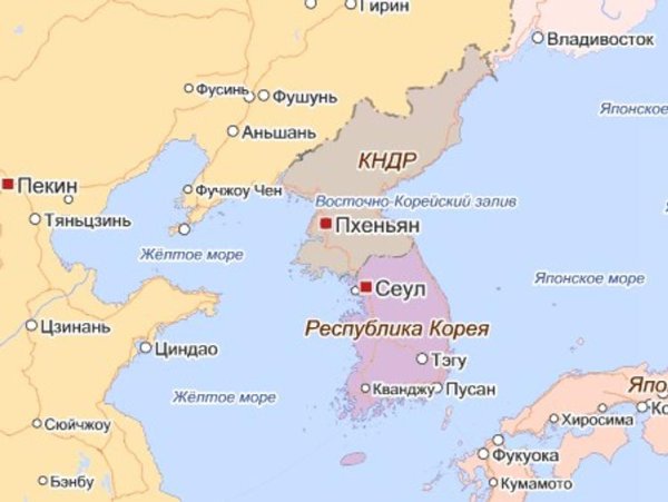 Граница Северной и Южной Кореи на карте