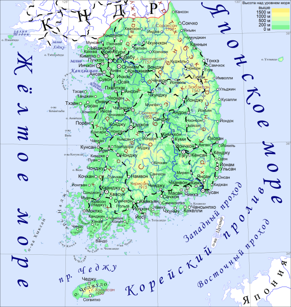 Карта Южной Кореи с городами и регионами — Яндекс Карты