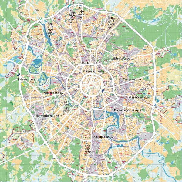 Карта Москвы с улицами