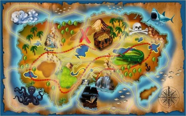 Карта для игры остров сокровищ