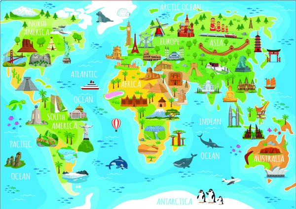 Рисунки плакат карта мира (46 фото)
