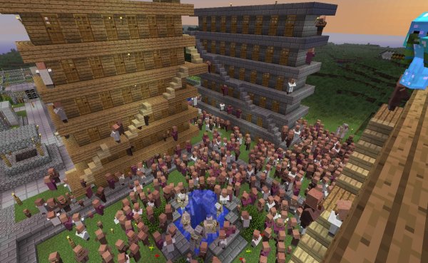 Minecraft деревня жителей