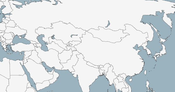 Карта Азии белая