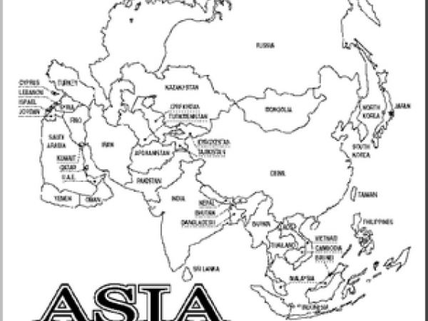 Карта Азии для детей