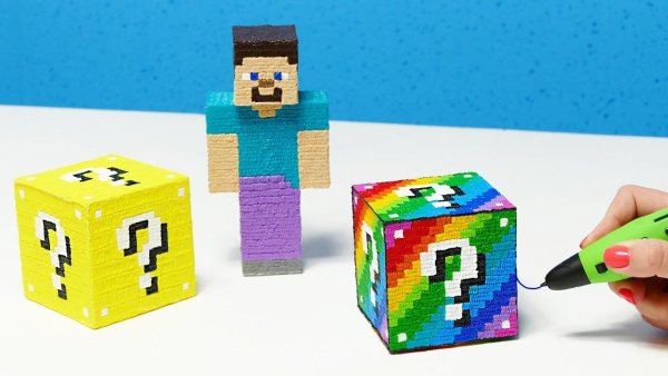 Фигурки из МАЙНКРАФТА 3д ручкой