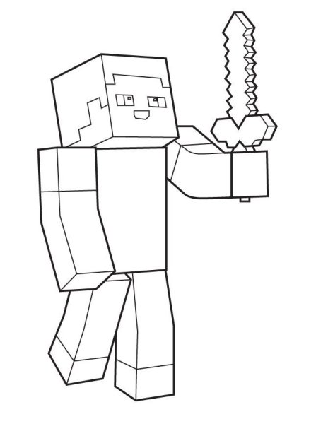 Раскраска Minecraft Стив