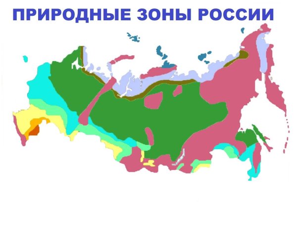 Природные зоны России карта 4кл