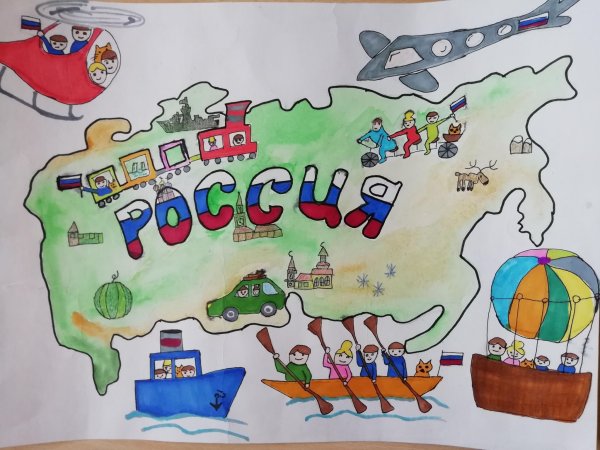 Карта России детские рисунки