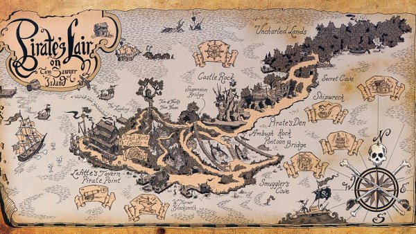 Старинная Пиратская карта сокровищ