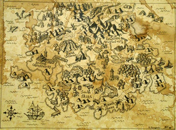 Карта мира старинная Пиратская