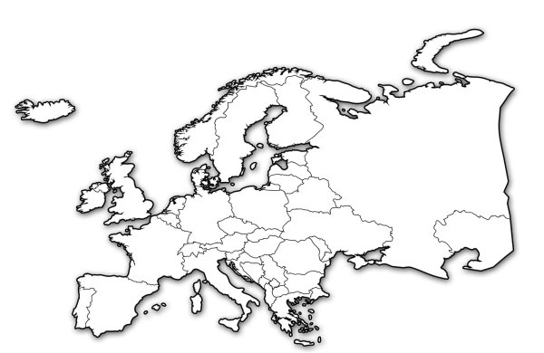 Карта Европы очертания