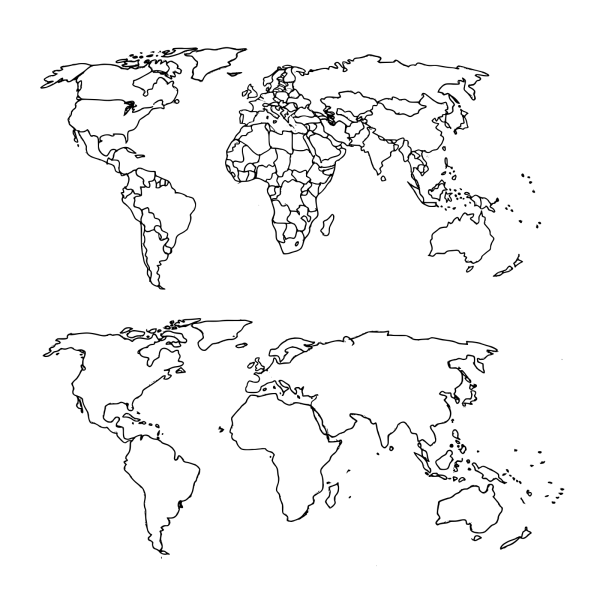 Карта мира очертания