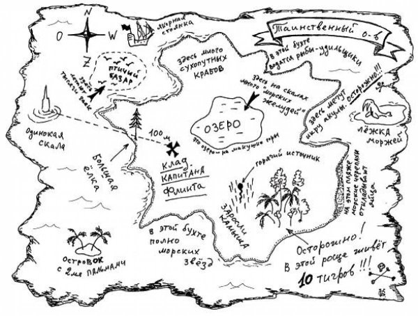 Пиратская карта с заданиями для детей