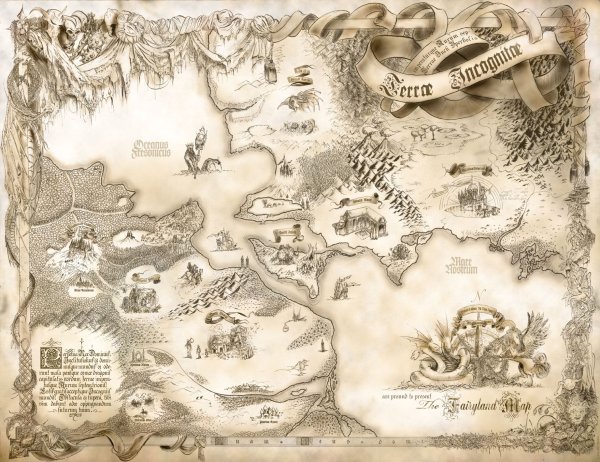 Старинная карта фэнтези