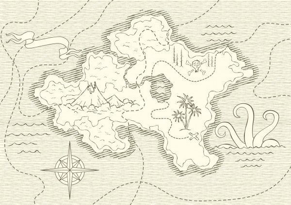 Карта клада черно белая