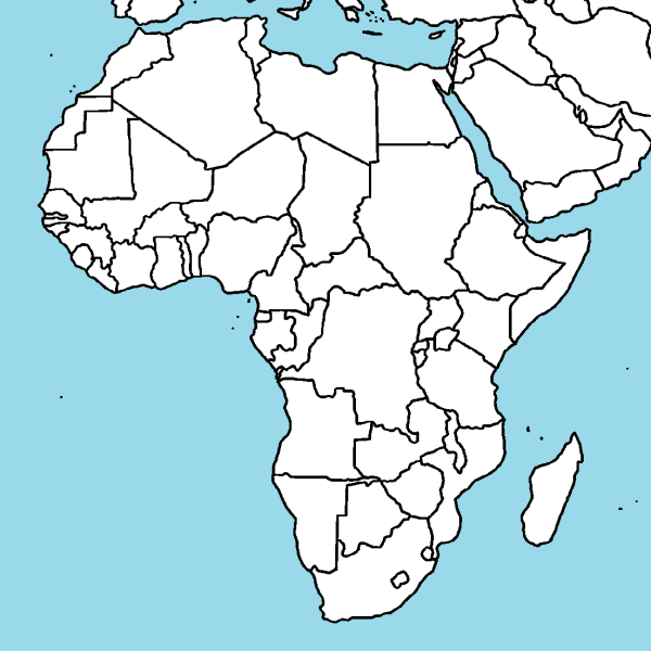 Африка Континент konturnaya karta