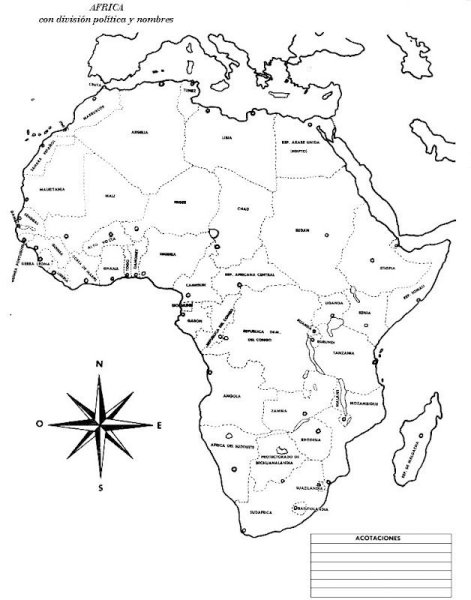 Карта Африки со странами крупно на русском