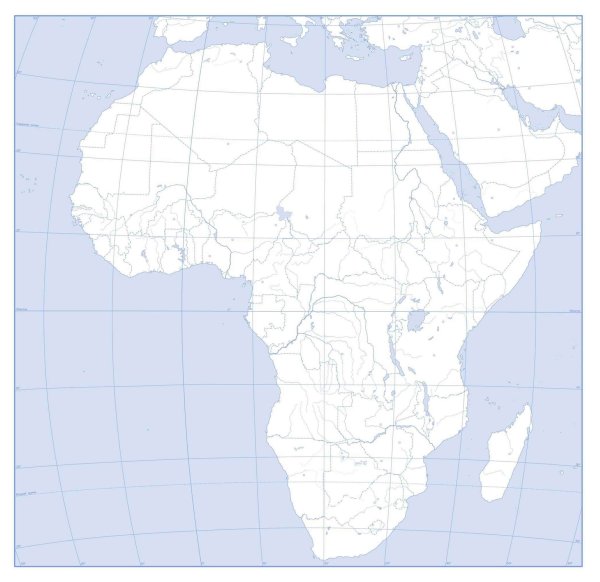 Контурная карта Африки для печати а4