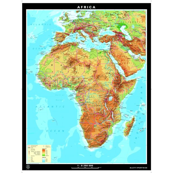 Физическая карта Африки 7 класс атлас