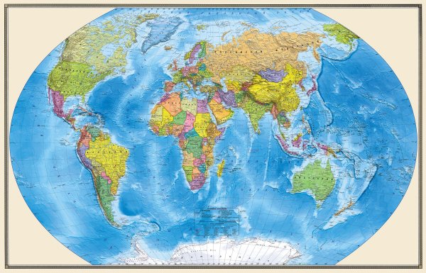 Карта мира географическая по странам на русском языке