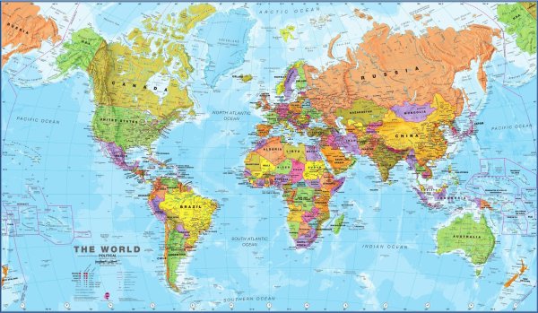 Карта мира географическая политическая по странам