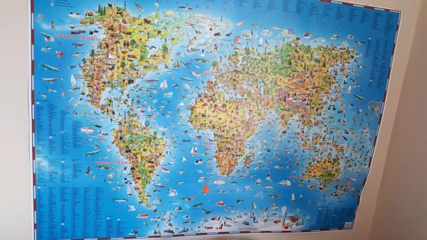 Карта мира для детей "животный и растительный мир земли" Globen Челябинск