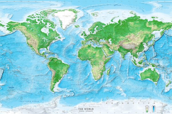 Физическая карта земли