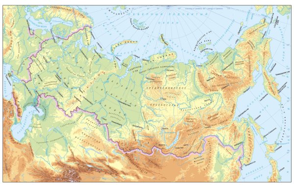 Западно-Сибирская низменность границы на карте