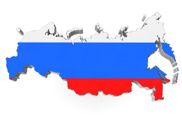 Карта России для детей в цвете флага
