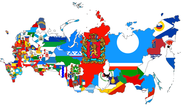 Карта России регионы Республики флаги