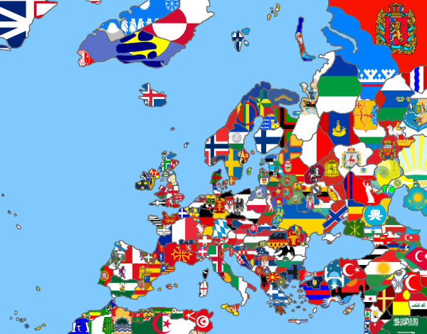 Карта Европы с флагами