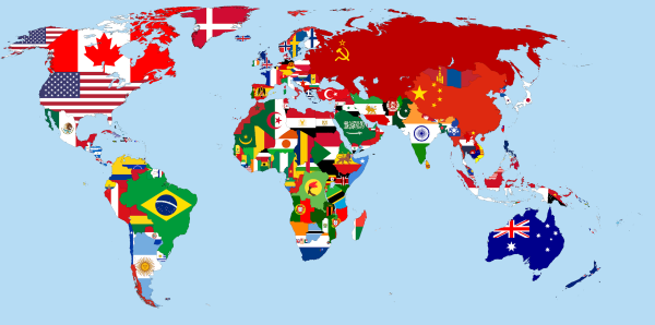 Карта мира с флагами