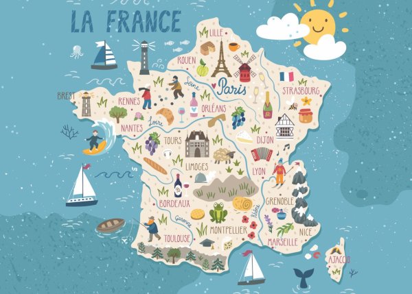 Карта Франции рисунок