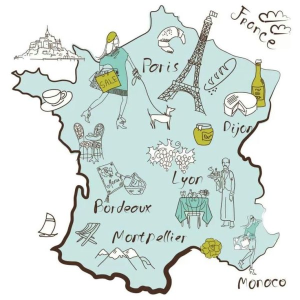 Стилизованная карта Франции