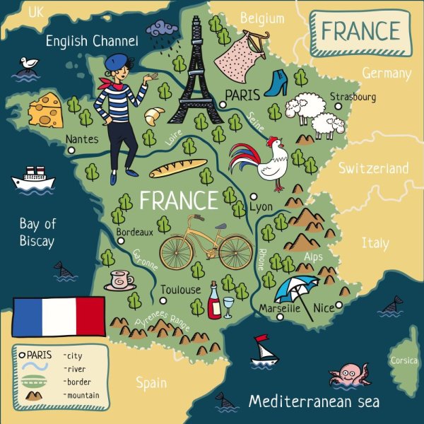 France карта для детей