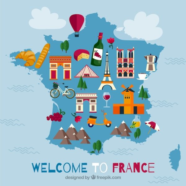 Карта Франции для детей