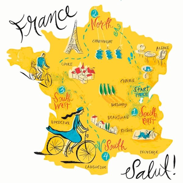 Карта Франции для детей