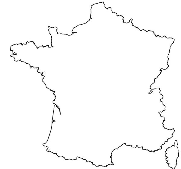 Контур границ Франции