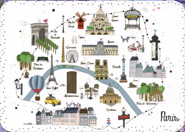 Карта Парижа на французском языке