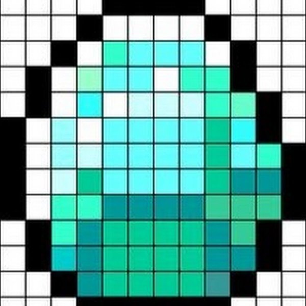 Алмаз из МАЙНКРАФТА по клеточкам