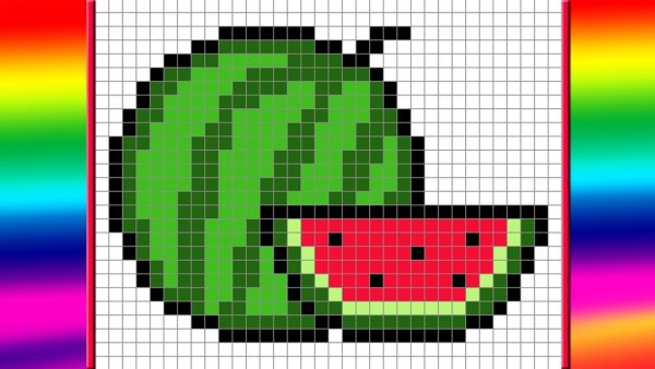 Рисунки по клеточкам Арбуз