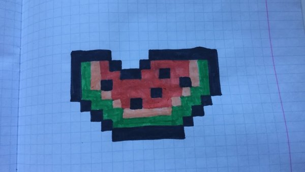 Рисование по клеточкам Арбуз