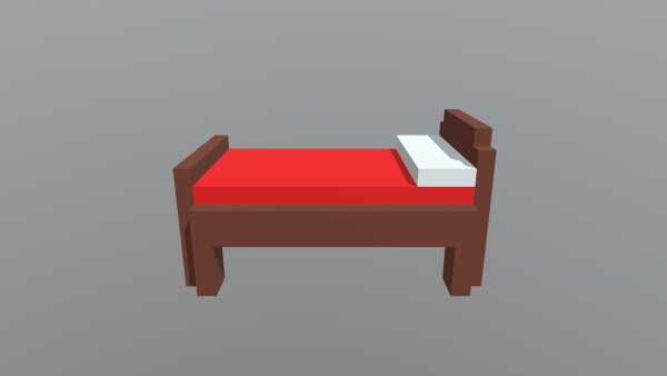 Blender Low Poly кровать