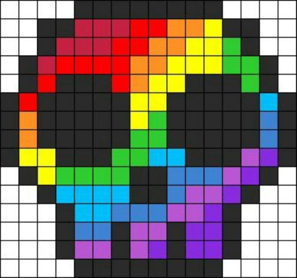 Рисунки по клеточкам радужные