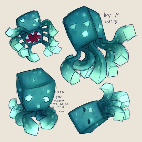 Glow Squid Minecraft Art