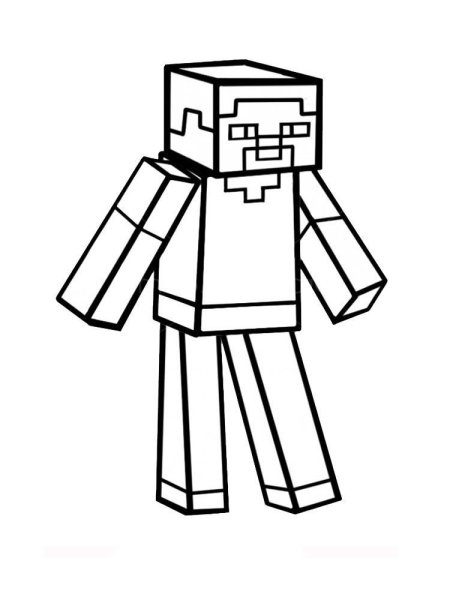 Раскраска Minecraft Стив