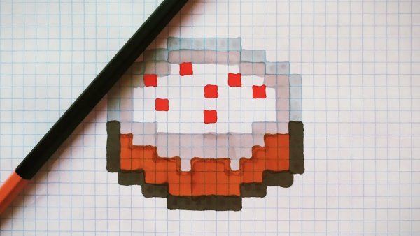 Рисование по клеточкам торт