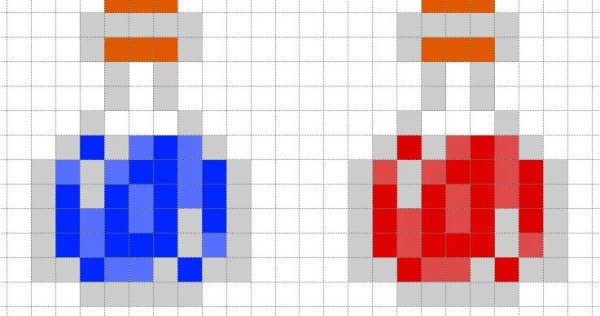 Зелье из МАЙНКРАФТА по клеткам схема