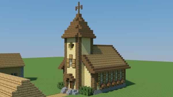 Церковь майнкрафт деревня